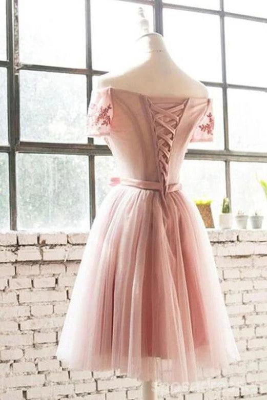 Kurze Ärmel vom Schulternerröten rosa preiswerte Heimkehr kleiden kurze preiswerte Online-High-School-Ballkleider, CM740 an