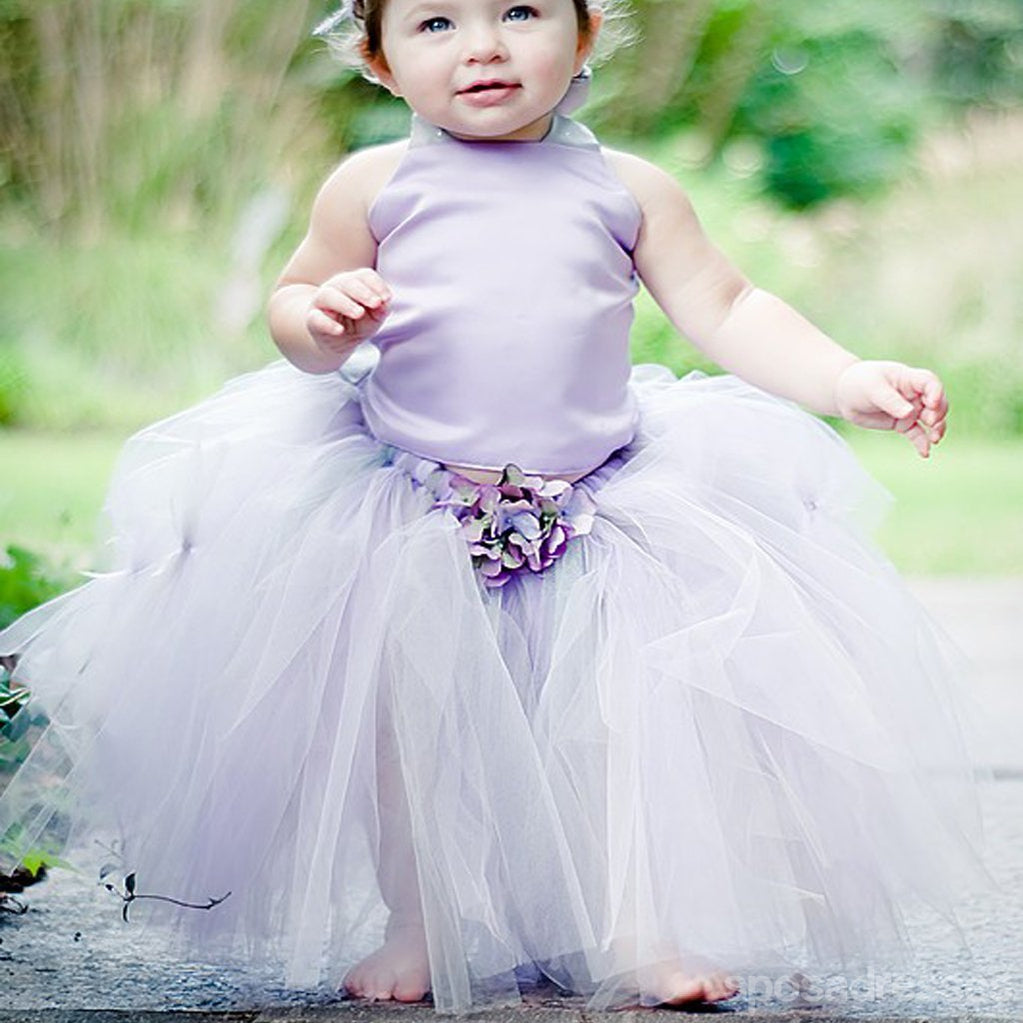 Light Purple Satin Tulle Pixie Tutu dresses, Lovely Cheap Flower Girl Dresses,  FG017