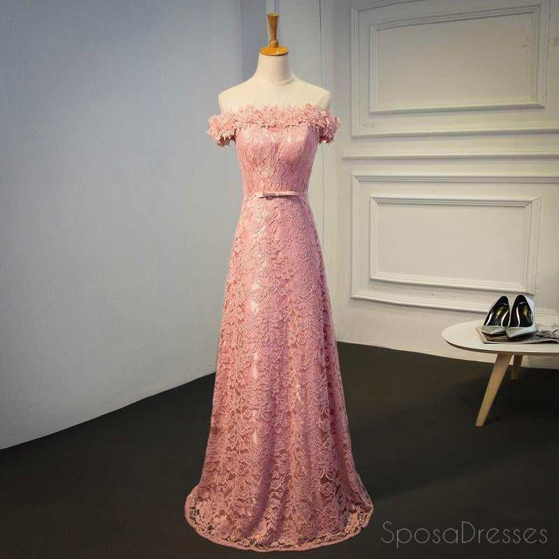 Sexy Off Shoulder Peach Lace Long Evening Prom Dresses, Popular 2018 Party Prom Dresses, Custom Long Prom Dresses, Cheap Formal Prom Dresses, 17215