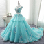 Σέσουλα Μανίκια Καπ Tiffany Μπλε Δαντέλα Μακρύ Βράδυ Φορέματα Prom, η Φτηνή Συνήθεια Γλυκό 16 Φορέματα, 18522