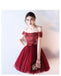 Off Shoulder Lace Beaded See Through Red Homecoming Kleider Online, Günstige kurze Prom Kleider, CM790
