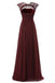 Ανοίξτε Πίσω Δείτε Μέσω Της Βουργουνδίας Lace Φθηνά Μακριά Παράνυμφοι Φορέματα Online, WG295