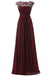 Ανοίξτε Πίσω Δείτε Μέσω Της Βουργουνδίας Lace Φθηνά Μακριά Παράνυμφοι Φορέματα Online, WG295