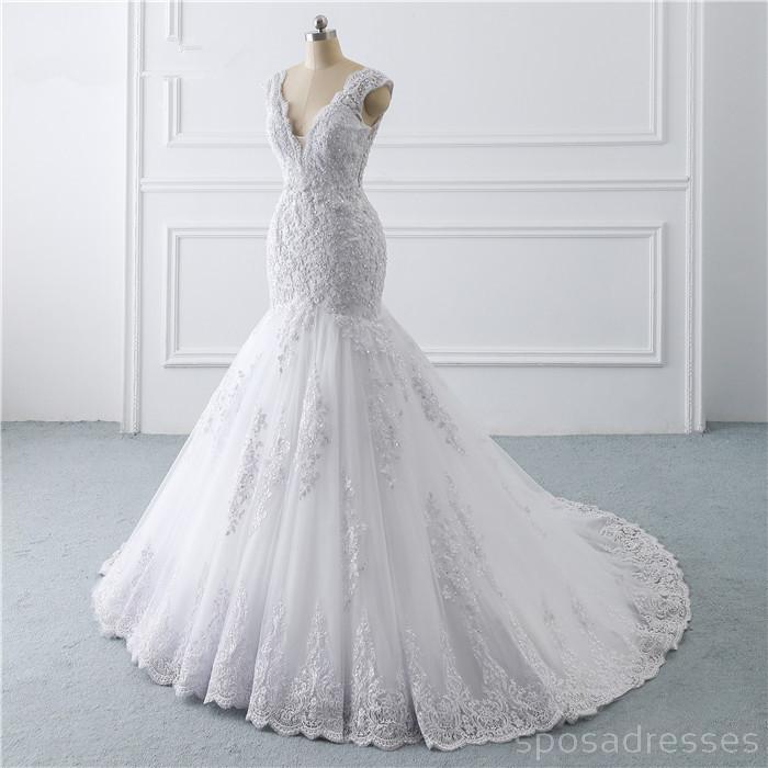 Cap Sleeves White Lace Wedding Dresses Online, Günstige Brautkleider, WD511