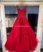 Σπαγγέτι ιμάντες κόκκινο α-γραμμή φτηνά φορέματα prom βράδυ, βραδινό κόμμα prom φορέματα, 12180
