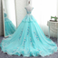 Σέσουλα Μανίκια Καπ Tiffany Μπλε Δαντέλα Μακρύ Βράδυ Φορέματα Prom, η Φτηνή Συνήθεια Γλυκό 16 Φορέματα, 18522