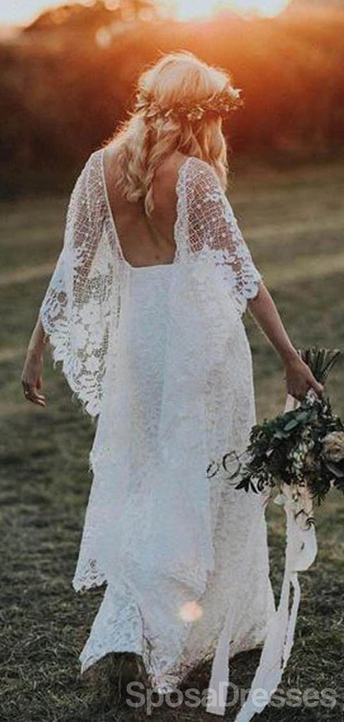 Backless δευτερεύουσα γοργόνα δαντελλών σχισμών φτηνά γαμήλια φορέματα σε απευθείας σύνδεση, φτηνά Μοναδικά νυφικά φορέματα, WD588