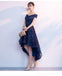 Off Shoulder High Low Navy Lace Cheap Homecoming Dresses Online, Cheap Short Prom Dresses, CM797