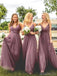 Μακαρόνια Straps Dusty Rose Long Bridesmaid Φορέματα Online, Φθηνά Φορέματα Παράνυμφων, WG732