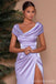 Elegant Purple Sheath High Slit Cheap Long Prom Dresses Online,13047