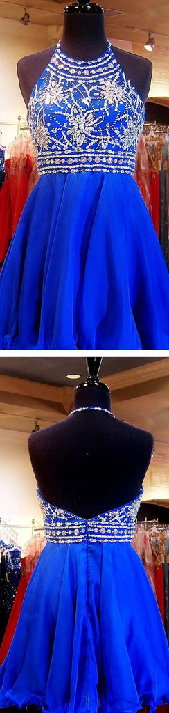 Διακοσμημένο με χάντρες Royal Μπλε Χορό Φορέματα Σύντομη Φορέματα Prom, Το 2016 Χαριτωμένο Homecoming Φορέματα, Γλυκό 16 Φορέματα, Φορέματα Κοκτέιλ ,Αποφοίτηση Φόρεμα,PD0004