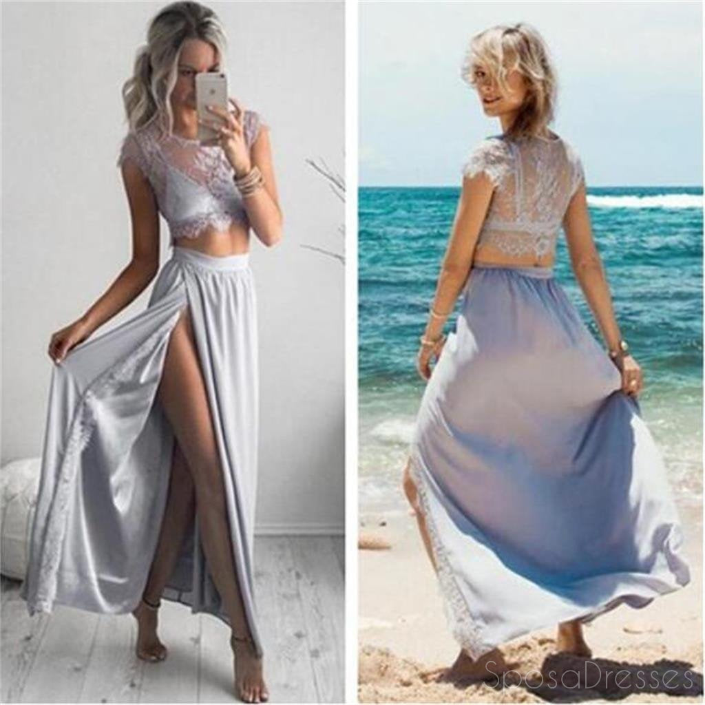 Two Pieces Prom Dresses,Cap Sleeves Prom Dresses,Side Slit Prom Dresses,Cheap Prom Dresses,Beach Party Dresses,Newest Prom Dresses ,Prom Dresses Online,PD0089