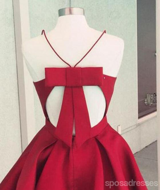 Simple Satin Short Cheap Red Homecoming Dresses Under 100, CM380