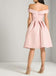 Off Shoulder Pink Vestidos cortos baratos del regreso al hogar en línea, CM632