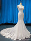V Neck Lace Mermaid Wedding Dresses, Cheap Wedding Gown, WD721