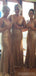 Mermaid V Neck Sleeveless Long Sequin Bridesmaid Dresses Online, WG894