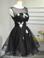 Popular Black Illusion Cheap Short Homecoming Dresses Online, CM640