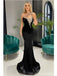 Black Mermaid One Shoulder Cheap Long Prom Dresses,Evening Party Dresses,12931
