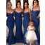 Σπαγγέτι ιμάντες Γοργόνα μπλε σέξι φτηνά μακριά φορέματα παράνυμφος σε απευθείας σύνδεση, WG579