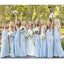Mismatched Blue Chiffon Floor Length Cheap Long Bridesmaid Dresses, WG567