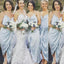 Ιμάντες σπαγγέτι Ανοιχτό μπλε τσάι Μήκος φθηνά φορέματα παράνυμφων σε απευθείας σύνδεση, WG314
