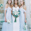 Nicht übereinstimmende blaue Chiffon bodenlange billige lange Brautjungfernkleider Online, WG565