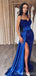 Sexy Blue Mermaid Sweetheart High Slit Cheap Long Prom Dresses,13014
