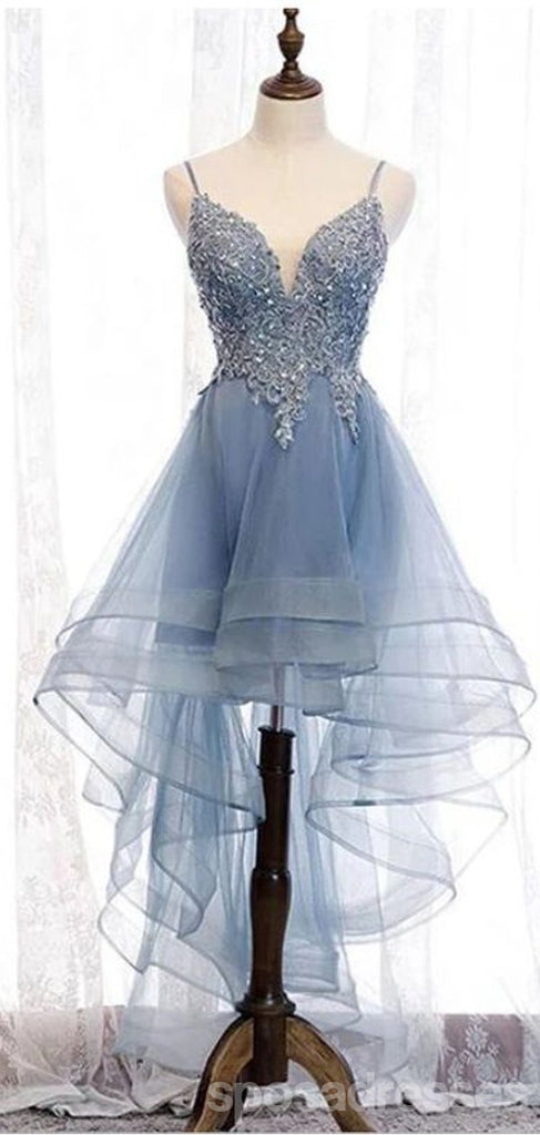 Blue Spaghetti Straps Short Homecoming Dresses Online, Cheap Short Prom Dresses, CM856