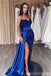 Sexy Blue Mermaid Sweetheart High Slit Cheap Long Prom Dresses,13014