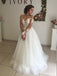 Off Shoulder Long Sleeves Lace A-line Wedding Dress Online, WD409