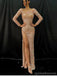 Gorgeous Sheath High Slit Long Sleeves Maxi Long Prom Dresses,Evening Dresses,13180