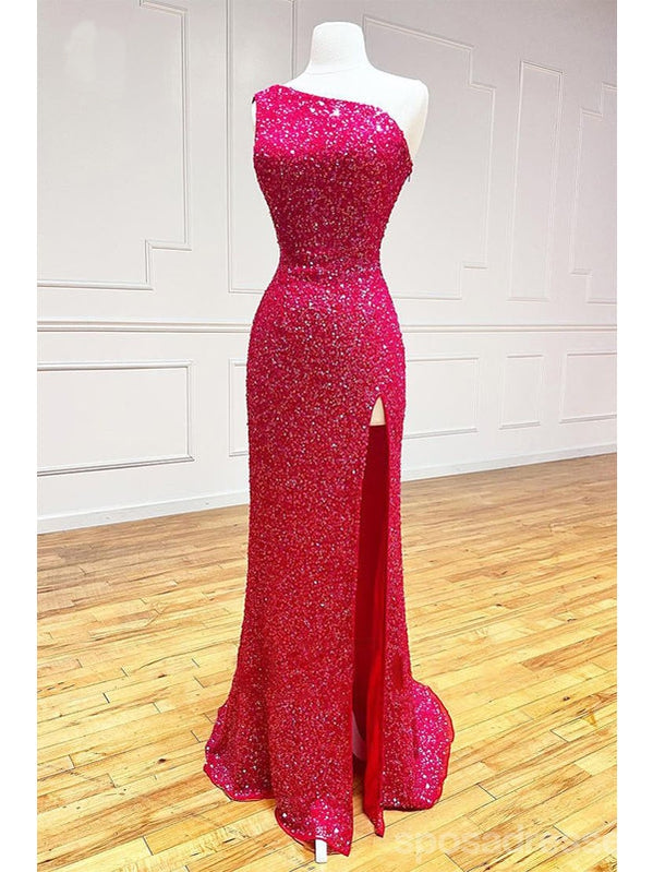 Sexy Red Mermaid One Shoulder Maxi Long Prom Dresses,Evening Dresses,13153