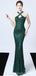 Sexy Green Mermaid Sequin Sleeveless Cheap Long Prom Dresses Online,12961