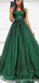 Sparkly Green A-line Spaghetti Straps Maxi Long Prom Dresses,Evening Dresses,13148
