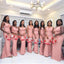Simple Pink Straps Mermaid Cheap Long Bridesmaid Dresses Online,WG1641