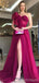 Gorgeous Red A-line High Slit One Shoulder Maxi Long Prom Dresses,13134