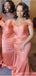 Orange Mermaid Off Shoulder Cheap Long Bridesmaid Dresses Online,WG1204