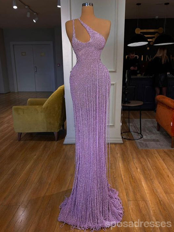 Gorgeous Purple Mermaid One Shoulder Maxi Long Prom Dresses,Evening Dresses,13110
