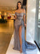 Sparkly A-line High Slit Off Shoulder Maxi Long Prom Dresses,Evening Dresses,13137