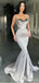 Sexy Silver Mermaid Spaghetti Straps Maxi Long Prom Dresses,Evening Dresses,13126
