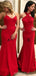 Mismatched Red Mermaid Cheap Long Bridesmaid Dresses,WG1367
