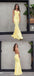 Σέξυ μακρυά γοργόνα με κίτρινα γοργόνα, βραδινά φορέματα, φθηνά φορέματα για πάρτι, 18618