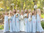 Populäre ungleiche blaue Chiffonstocklänge preiswerte lange Brautjungfer zieht sich online, WG567 an