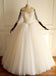 De hombro manga larga adornada con cuentas alinean cordón trajes de novia baratos de encargo largos, WD303