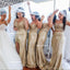Mismatched Sparkly Gold Sequin Mermaid Bridesmaid Dresses, BD124