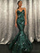 Sparkly V Neck Green Sequin Custom Long Evening Prom Dresses, 17719