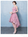 Pink Lace Scoop High Low Cheap Homecoming Kleider Online, CM694