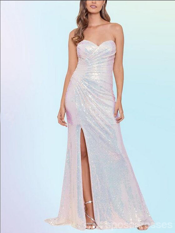 Sparkly Mermaid Sweetheart High Slit Maxi Long Prom Dresses,Evening Dresses,13167