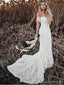 Von der Schulternweinleseschnürsenkelmeerjungfrau preiswerte Hochzeitskleider, Küstenärmelbrautkleider, WD432