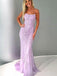 Sexy Backless Lace Mermaid Lilac Long Evening Prom Dresses, Cheap Custom Sweet 16 Dresses, 18466